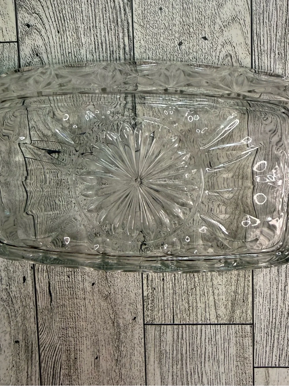 Vintage Reims France Pressed Glass Serving Dishes - Set of 4 price is firm